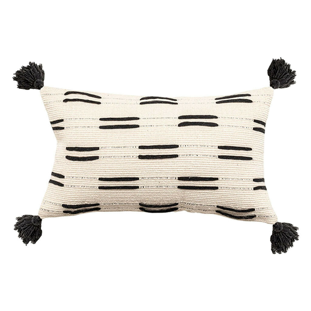Bohemian Tufted Four-corner Tassel Elegance Sofa Decoration White Rectangle
