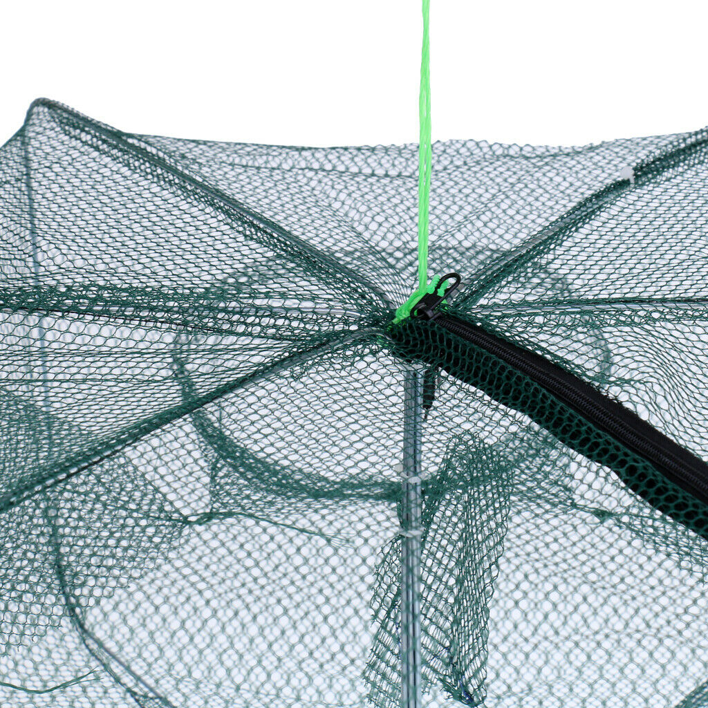 Foldable Fishing  Net Trap Cast Dip Cages Fish Prawn Shrimp Net 6 Holes