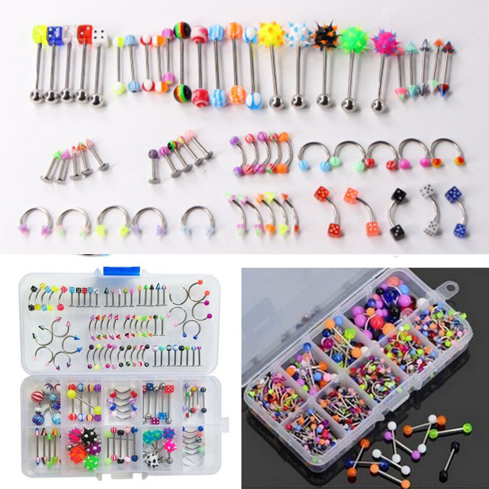 Wholesale Lots Mixed Lip Piercing Body Jewelry Barbell Rings Tongue Ring .l8