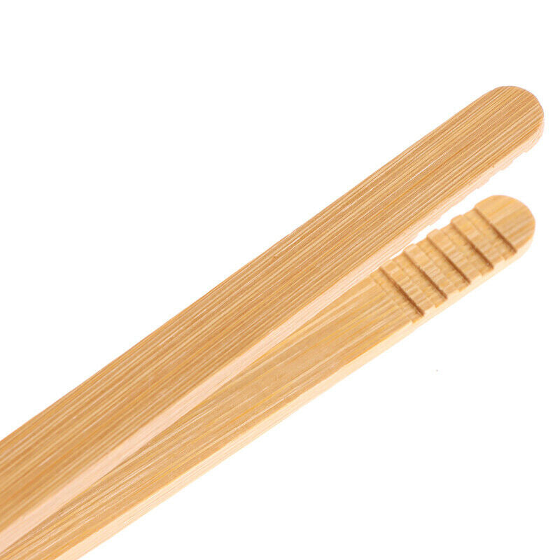 2Pcs Bamboo Tongs Wood Food Toast Salad Tongs Tong Clip for Cooking Bakin.l8