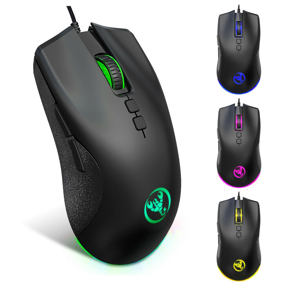 For HXSJ A883 USB Wired Gaming Mouse RGB Gamer Mice Mouses for Desktop Laptop