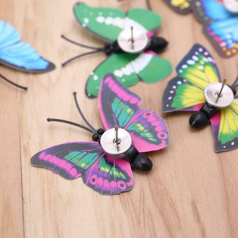 30pcs Butterfly Shaped Pushpin Fixed Wall Decorative Thumbtack Pins DIY School