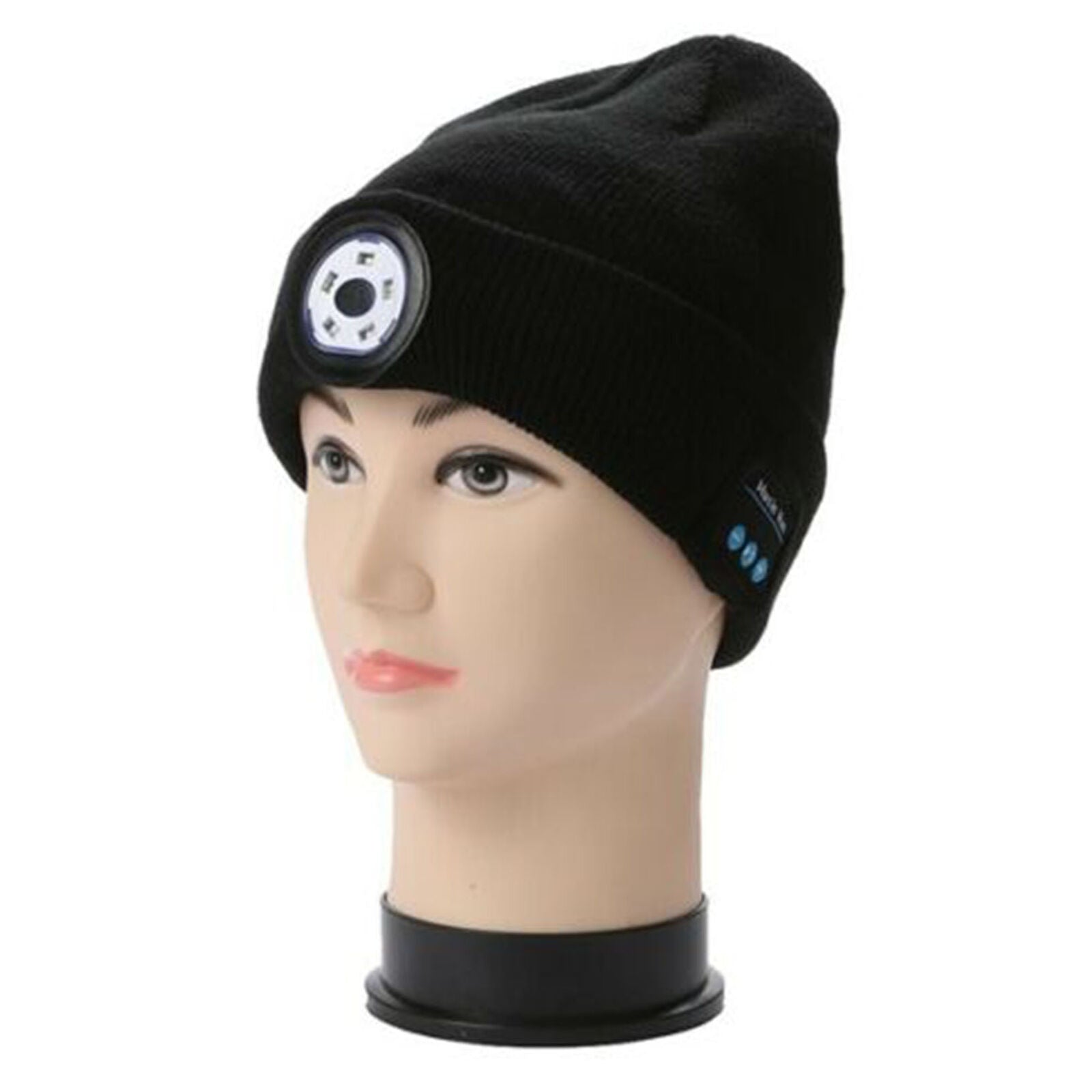 Wireless Bluetooth Smart Cap Winter Knitted Music Hat Mic Headset Flashlight