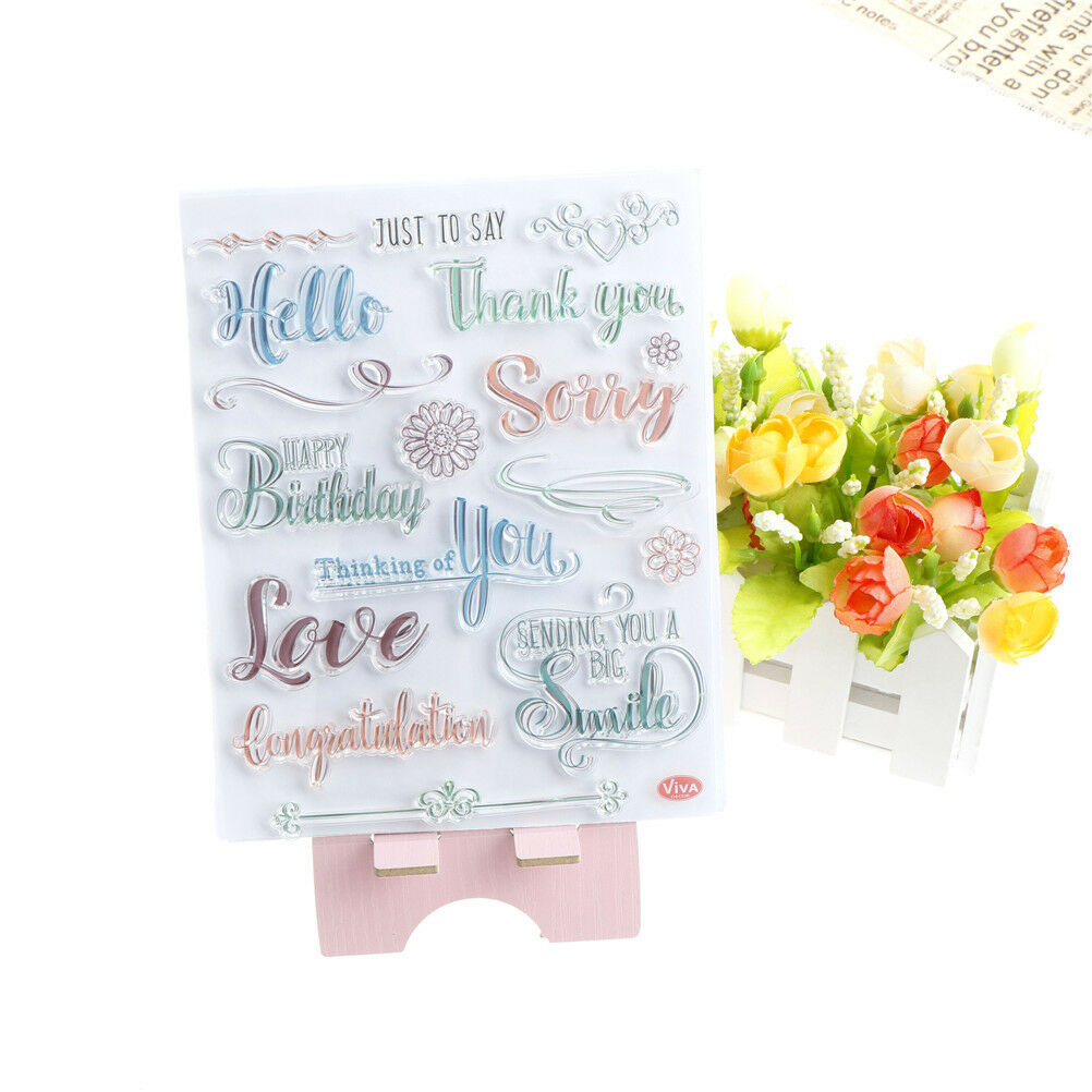 common words transparent clear silicone stamp seal for diy scrapbooking de.l8