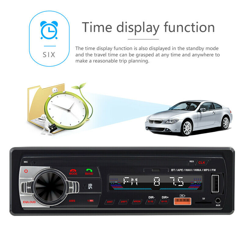 Car 1 Din Mp3 Bluetooth Hands-Free Radio USB Lossless Music Player 4 Channel