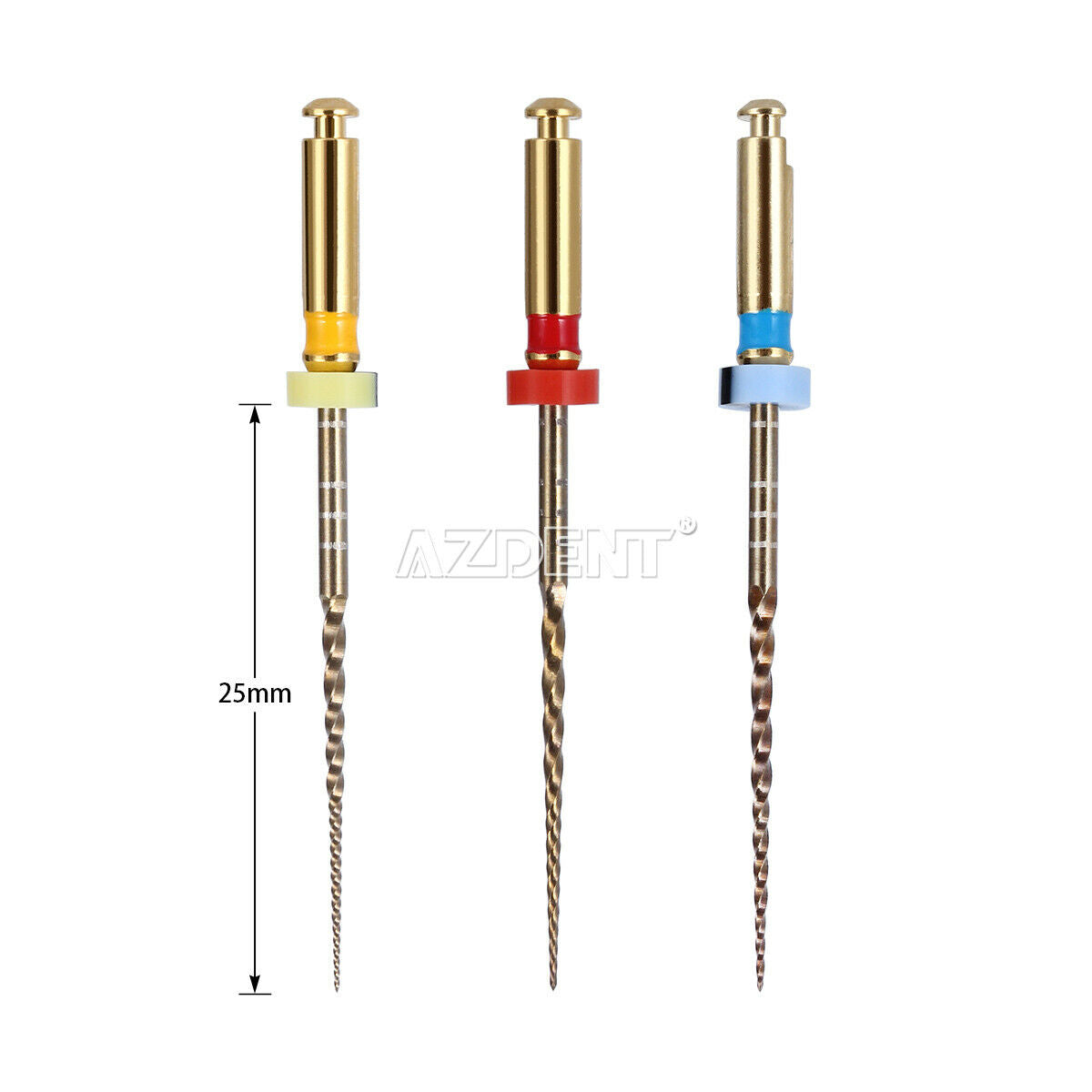 10 X Dental Endodontic Root Canal Assorted Niti X1-X3 Files 25mm Engine AZDENT