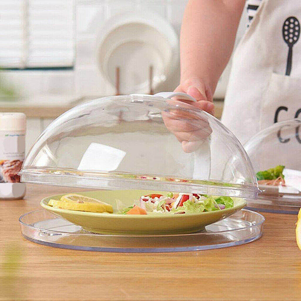 2 Pieces Transparent Microwave Plate Cover with Handle Anti Splattering