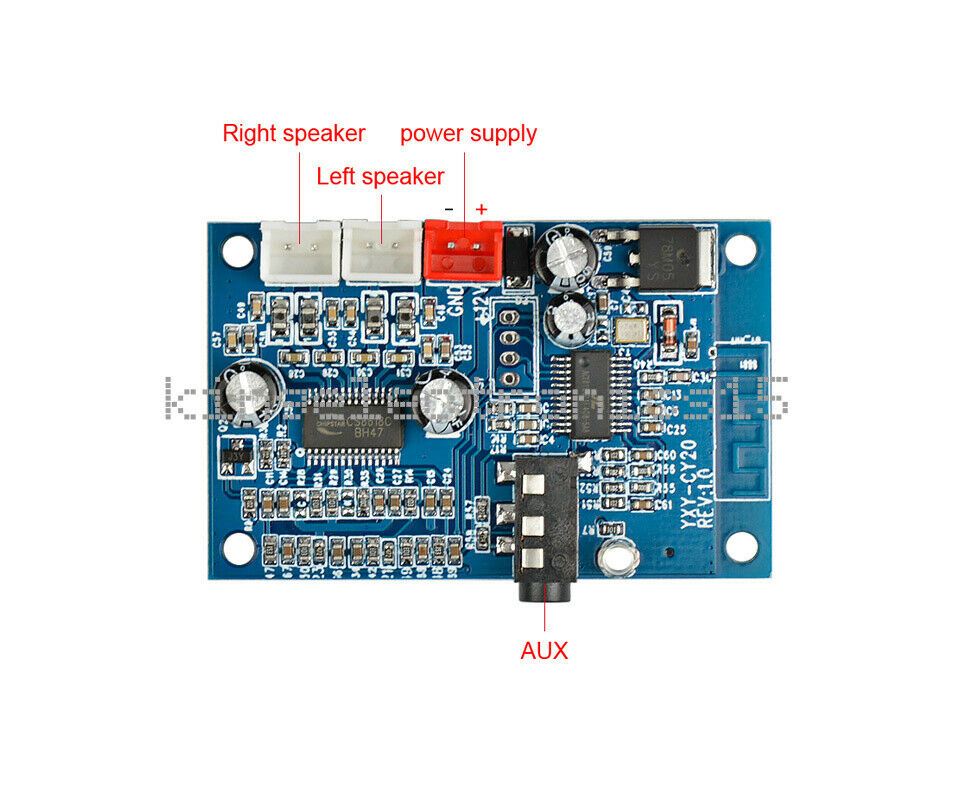 1PCS Bluetooth 4.2 15W*2 Amplifier Audio Board Stereo Two Channel Amplificador