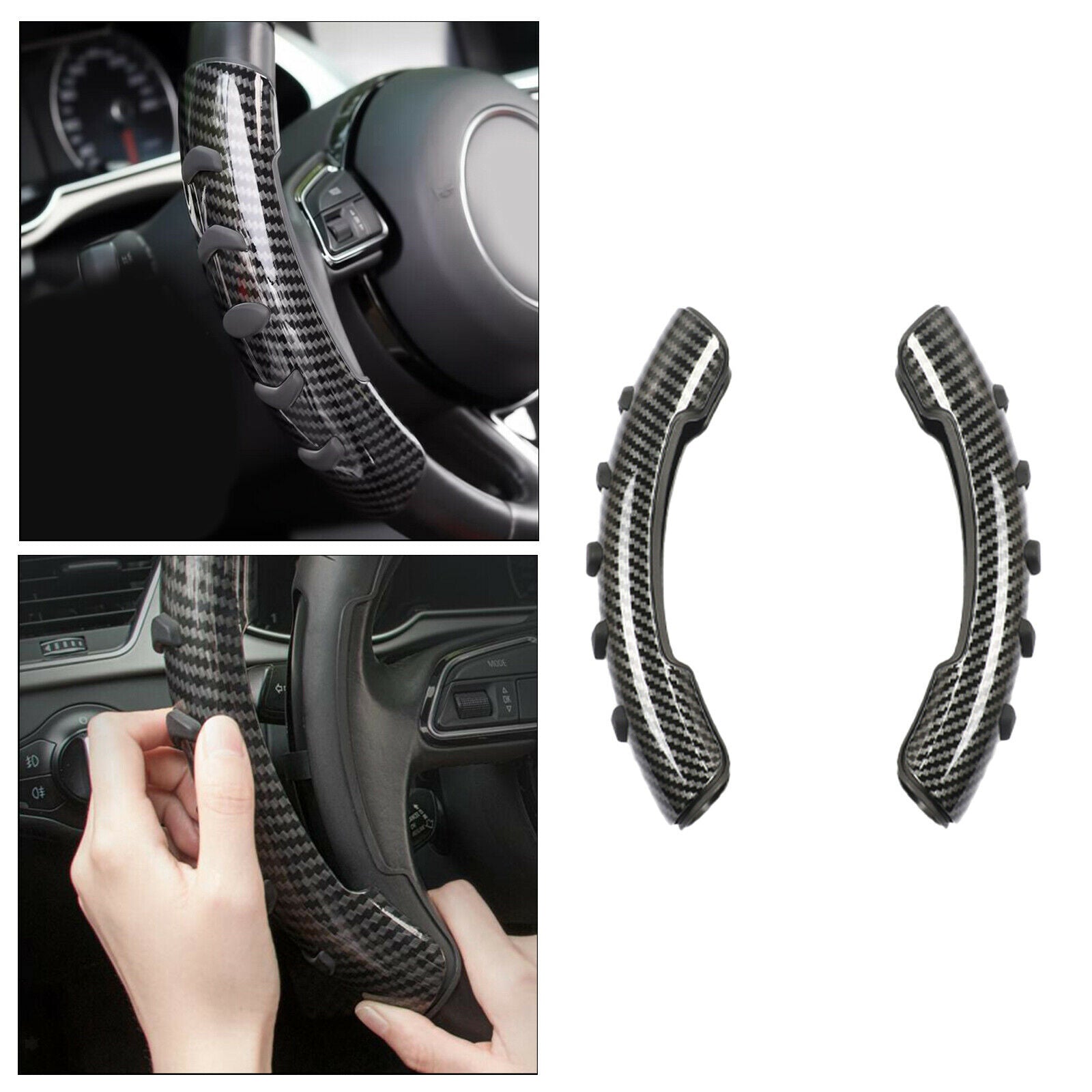 ABS Stylish Car Steering Wheel Cover for Most Vehicles carbon fiber grain