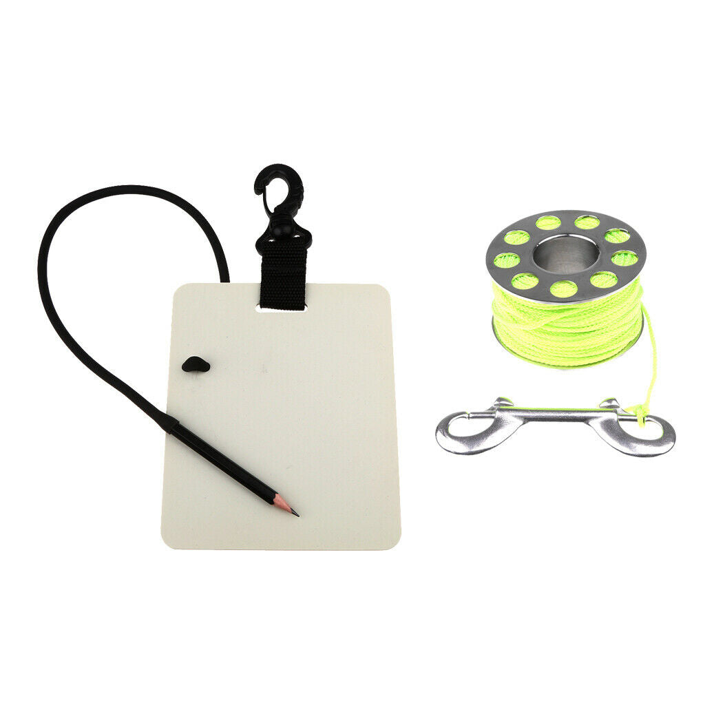 31m Scuba Dive Spool Finger Diving Reel + Underwater Writing Slate With Clip