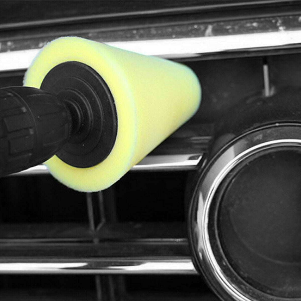 5PCS Car Wheel Hub Buffing Shank Polishing Sponge Ball Cone Metal Foam Pad Tools