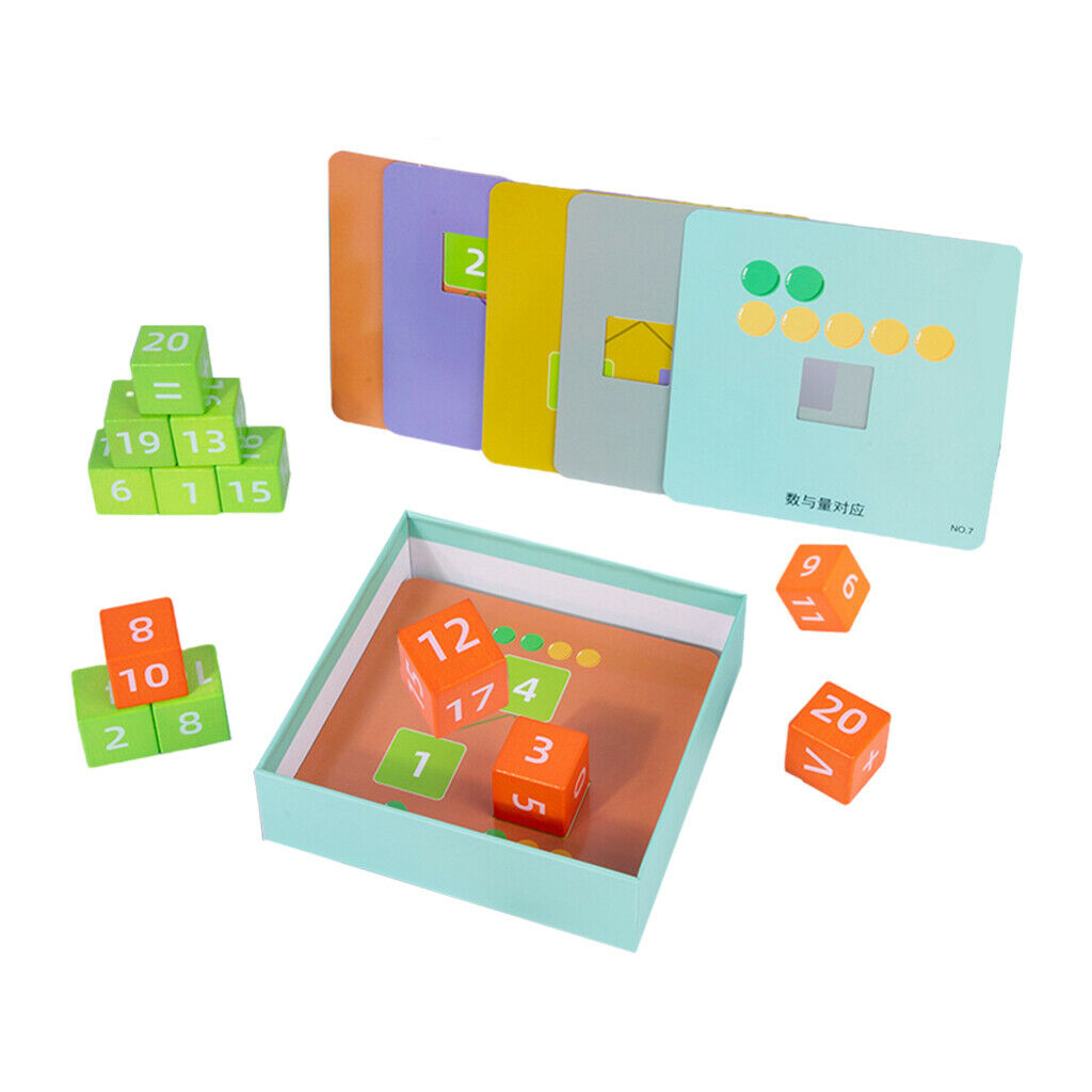 Wooden Blocks Arithmetic Toys Number Counting Numbers Digital for Toddler