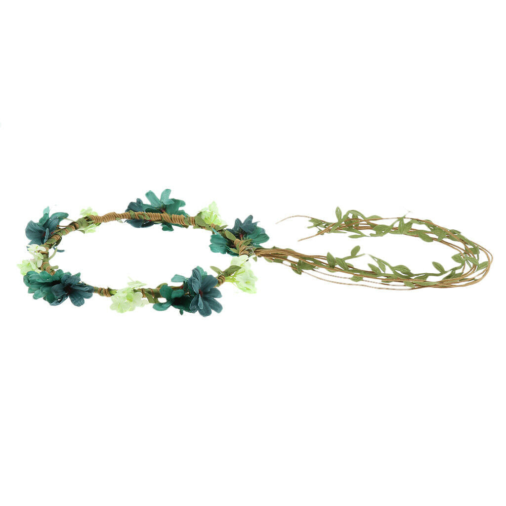 Women Flower Headband Floral Style Cross Head Wrap Hair Band Blue