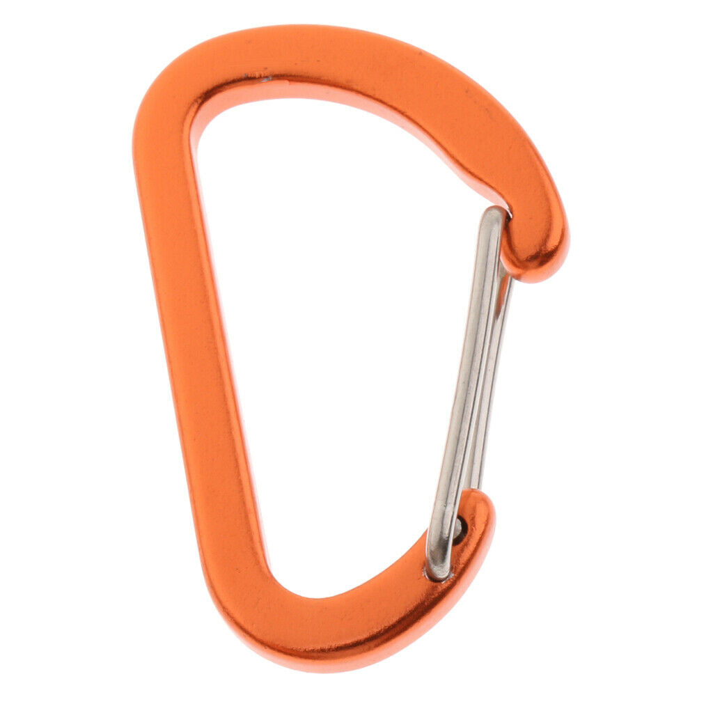 10Pcs Aluminum Alloy Carabiner Outdoor D Shape Quickdraw Sandblasted orange