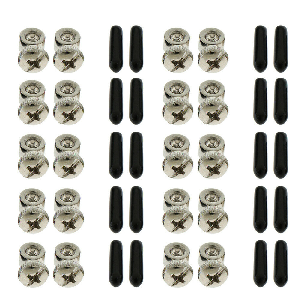 10 Sets Spare Screws & Black End Caps Cover Replacing Hardware for Speed Jump