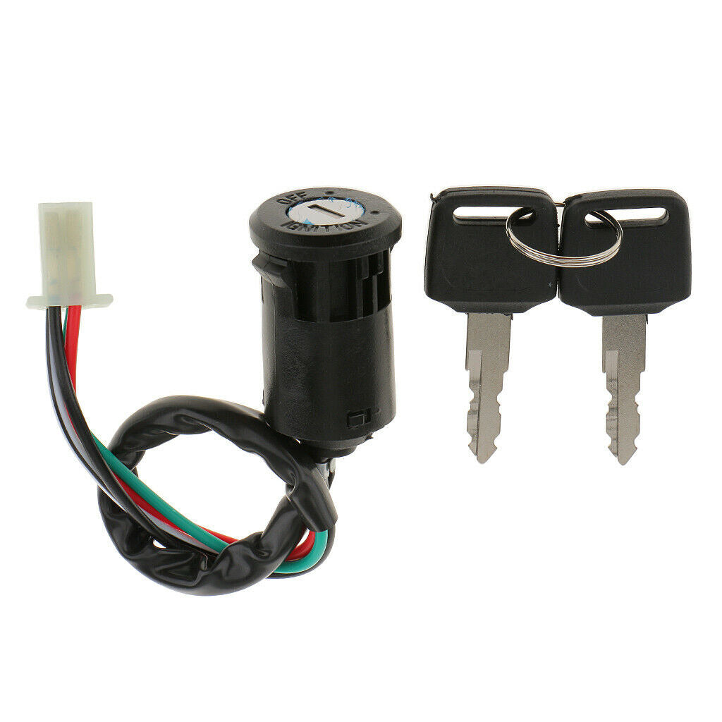110cc-250cc Motor Bike 4 Wires Ignition Key Barrel Switch Set w/ 2 Keys