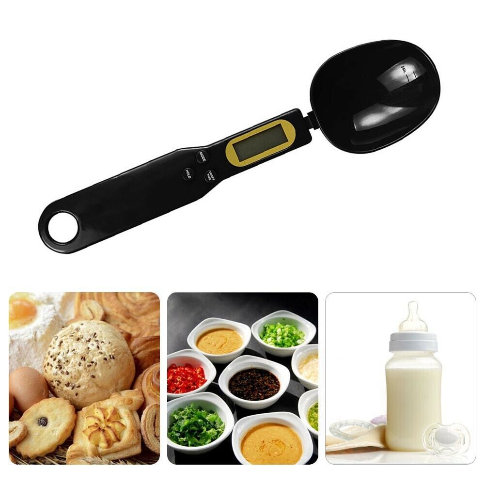 Electronic Food Spoon Scale Black Mini LCD Display Kitchen Precise Scale @