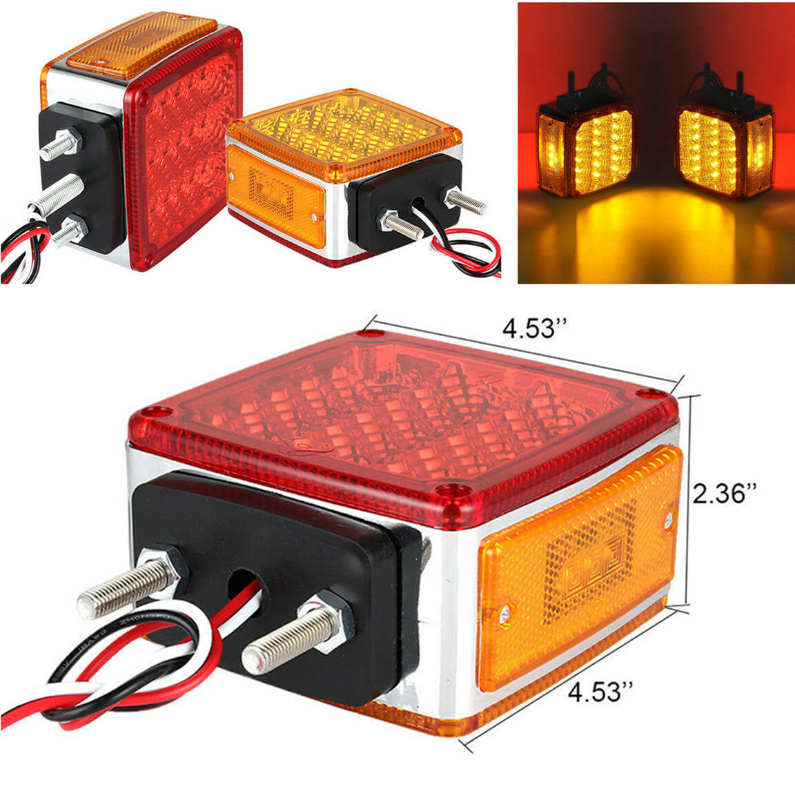 Dual Faced Super Bright Truck SUV 39 LED Tail Brake Turn Signal Light Waterproof