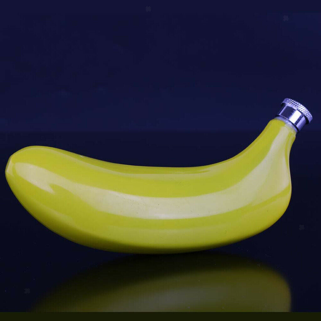 2pcs Cute Banana Hip Flask 150ml Portable Stainless Steel Alcohol Flagon Camping