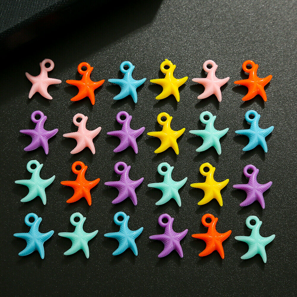 Ocean Beach Animal Starfish Bead Set Charms Pendant For DIY Craft Jewelry Making