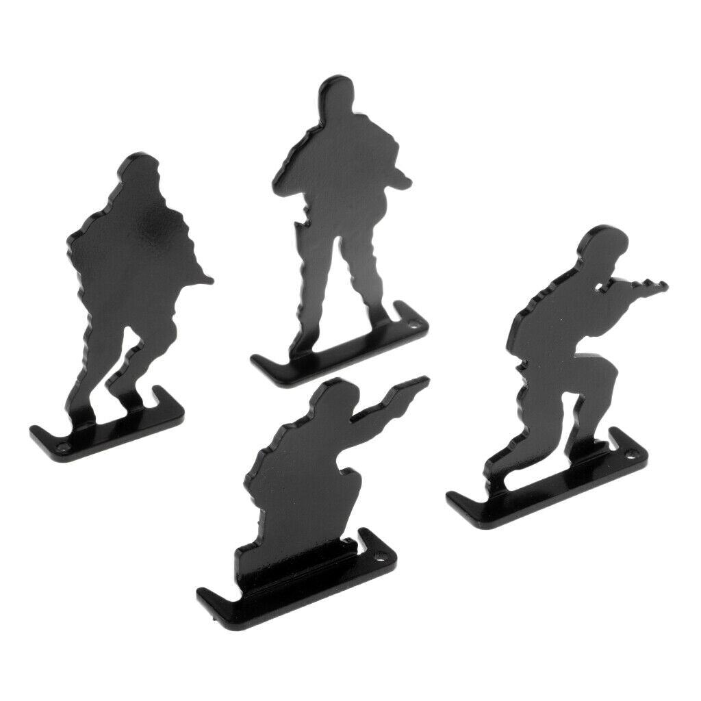 8pcs Metal Shooting Targets Plinking Target 4-Postures Soldiers Silhouette