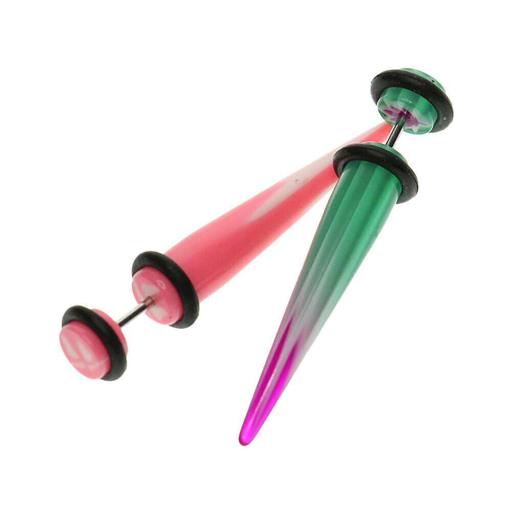 5 Pairs Mixed Colors Stretch Bar Acrylic Ear Expander Tunnel Stretch Bar Jewelry