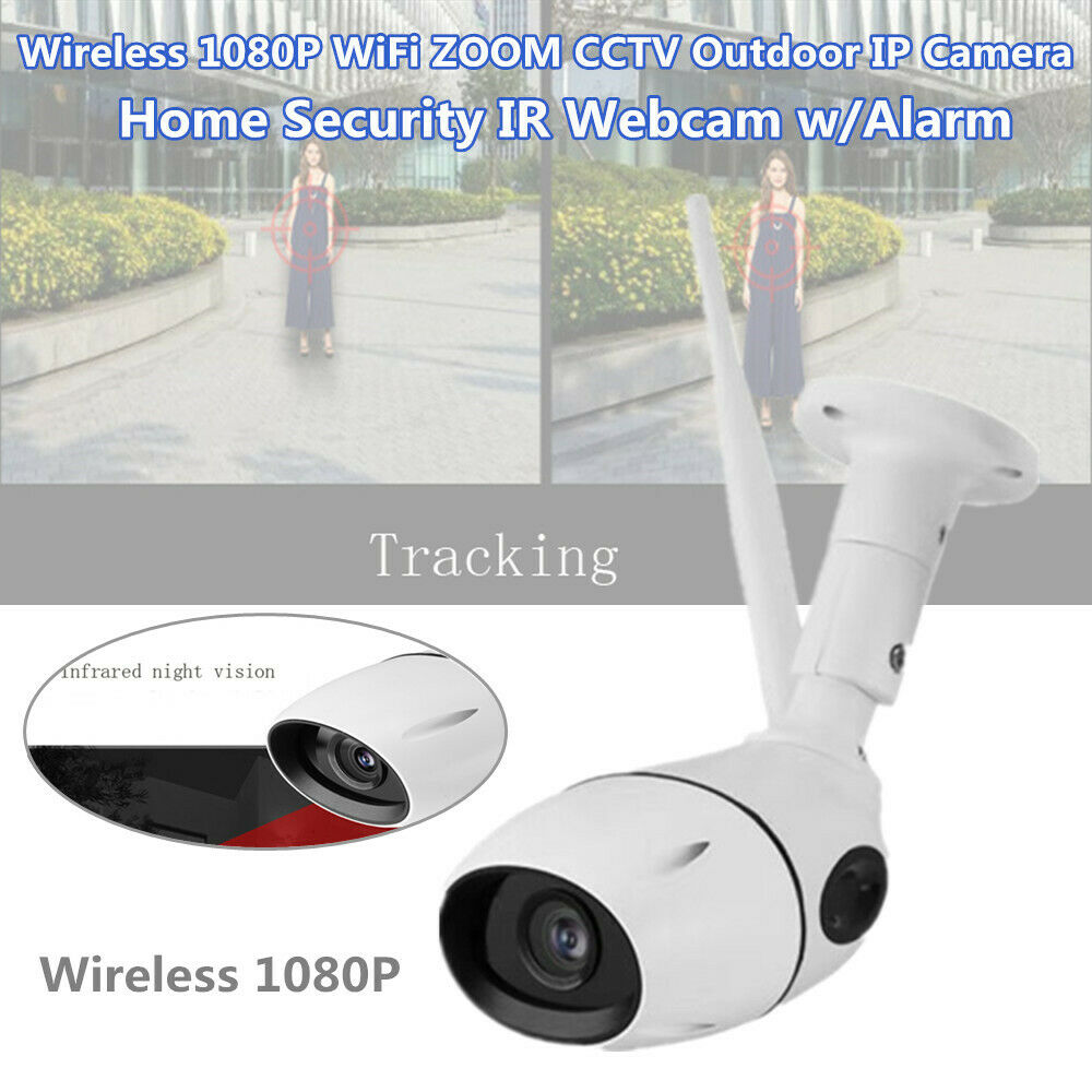 Wireless HD WiFi ZOOM CCTV In/ Outdoor IP Camera Home Security IR Webcam Alarm