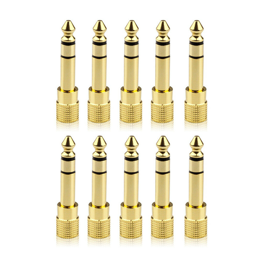 10Pcs Male to Female Microphone Jack Stereo Headphone Audio Adapter Connectors