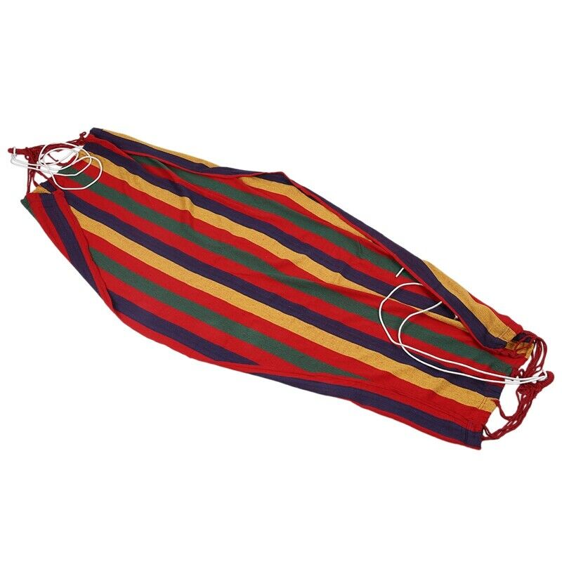 190cm x 80cm Stripe Hang Bed Canvas Hammock 120kg Strong and Comfortable (Red)K5