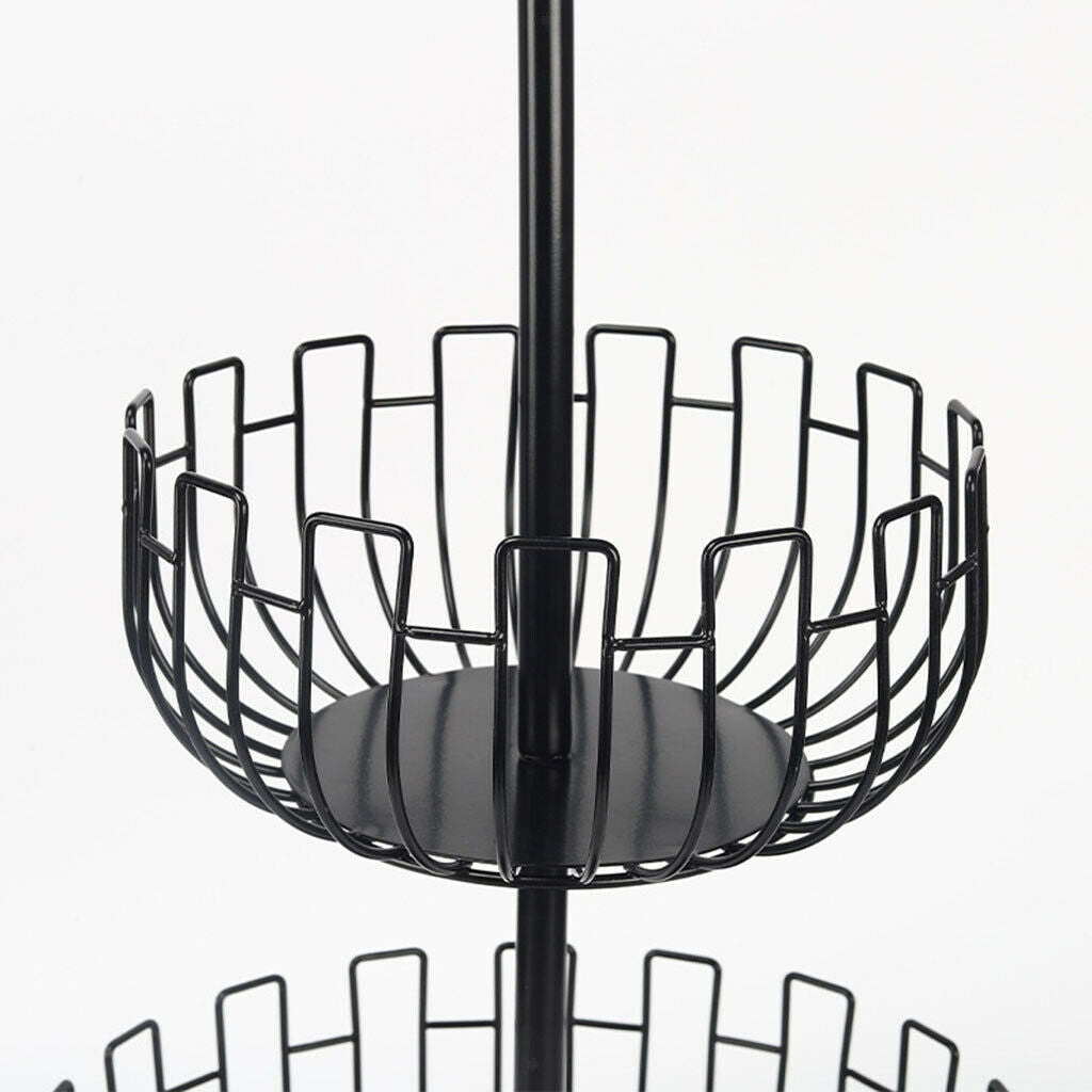 Iron Art 2 Tier Hanging Fruit Basket Holder Storage Rack Black Space Saver