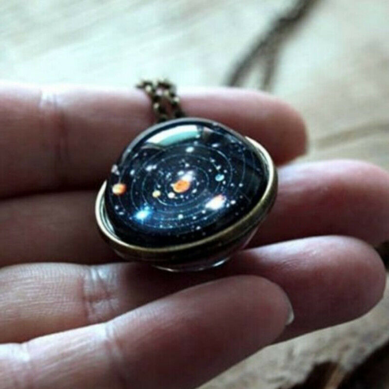 Car Solar System Double-Sided Glass Starry Ornamen.l8