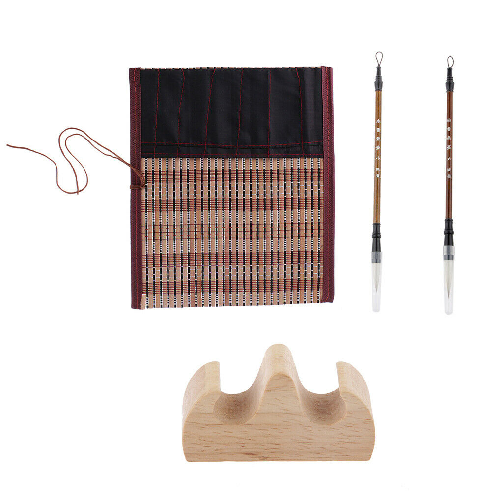 4 in 1 Japanese Chinese Calligraphy Supplies Artists Drawing  (2xBrush Ink Pen,
