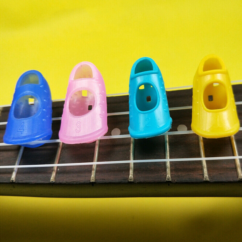 4Pcs Guitar fingertip protectors finger guards for guitar ukulele accessor.l8