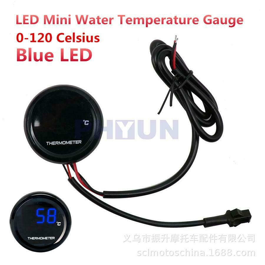 Blue LED Motorcycle Digital Thermometer Water Temp Temperature Gauge Meter