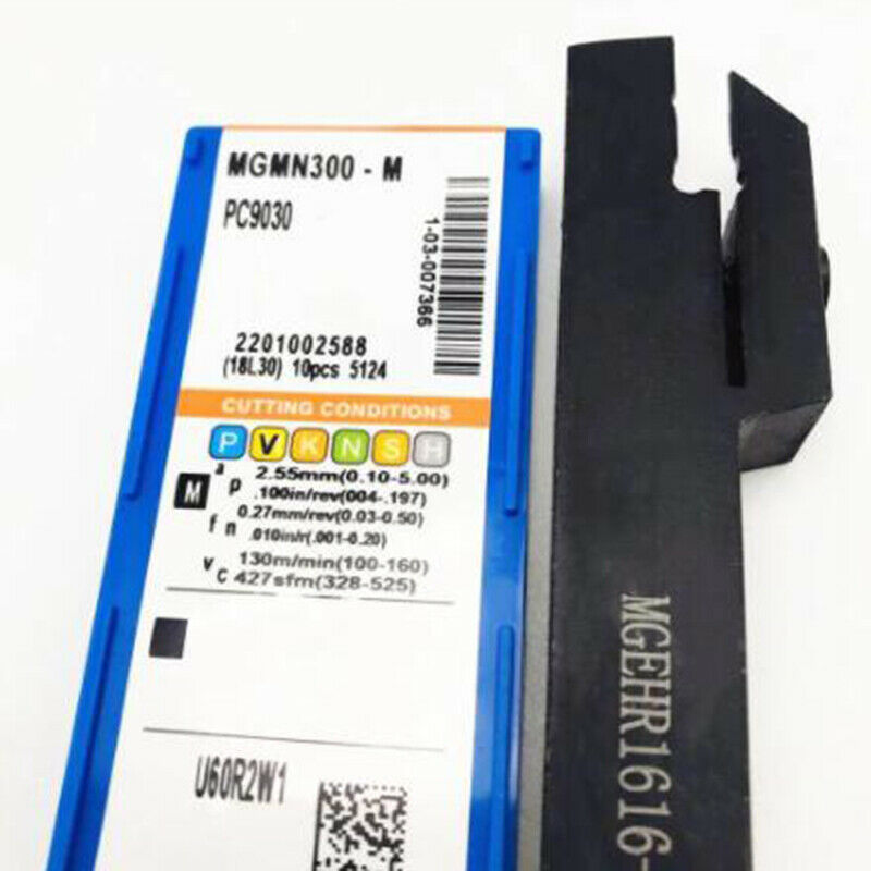MGMN300-G insert +MGEHR1616-3 External Grooving Tool Turning Holder + L Wrench