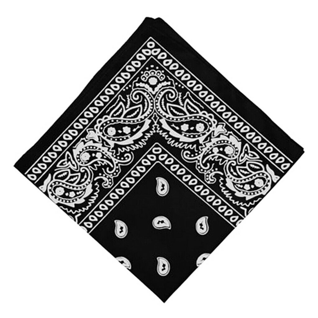 2 Pack Women Mens Cotton Paisley Cowboy Bandana Scarf Head Wrap Wristband