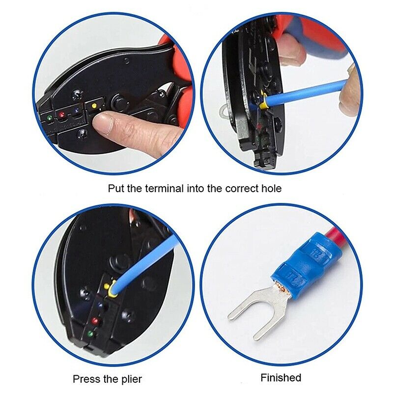 LY-30J Crimping Tools Pliers for 22-10 AWG 0.5-6.0mm2 of Insulated Car Auto TeR4