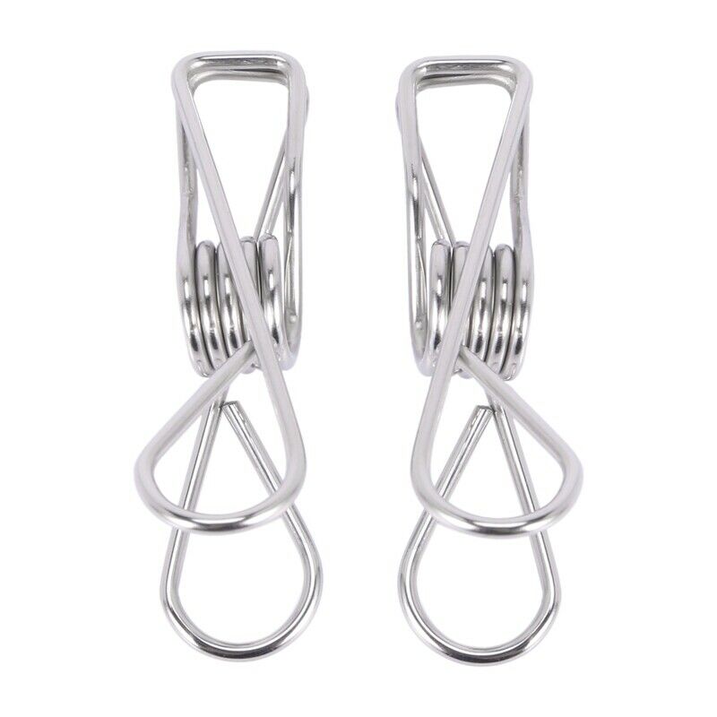 80pcs Stainless Steel Clothes Pins, Utility Clips Hooks Clothesline Clip 2.2inF4