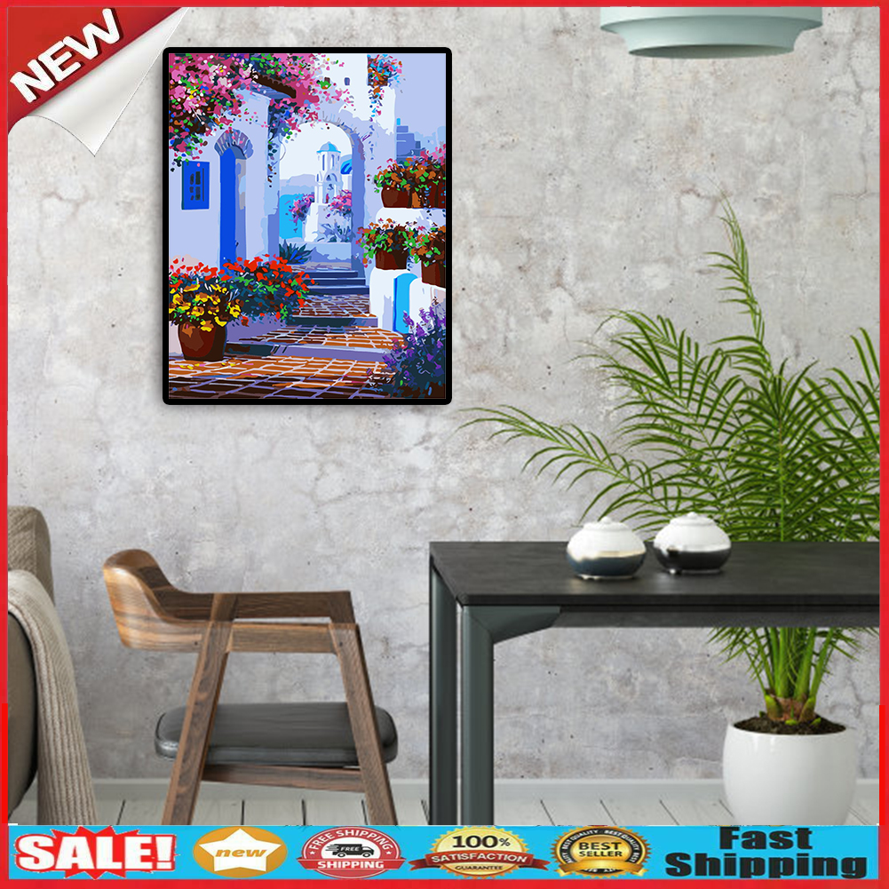 Garden Arch DIY Oil Painting By Numbers Kit Modern Wall Picture Artworks @