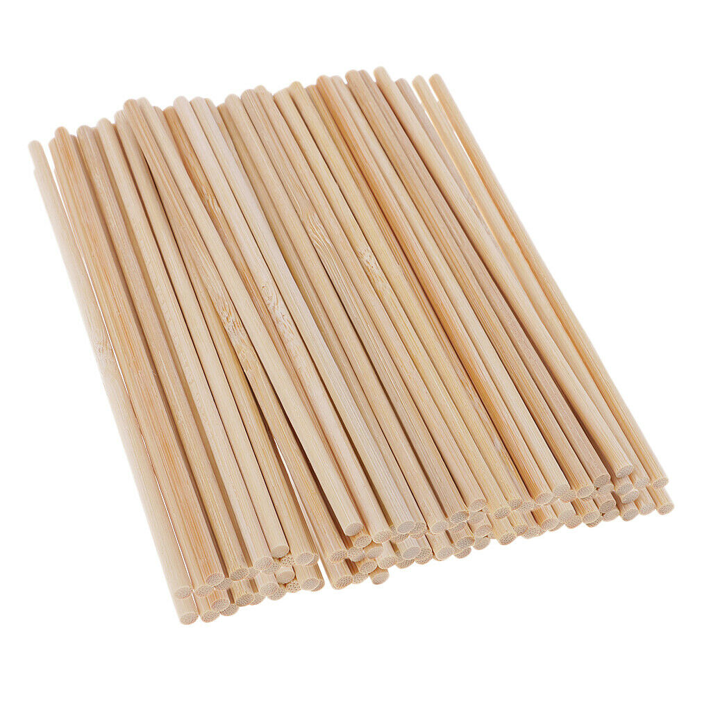 Pack of 100 Round 4mm Unfinished Wood Balsa Wood Dowel Rods