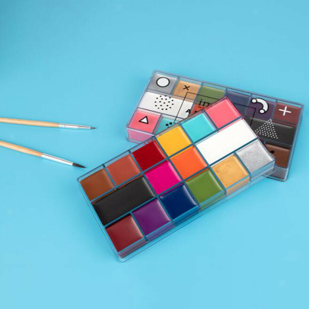 Professional 16 Colors Flash Paint Oil Makeup Palette Kit for Halloween Prom