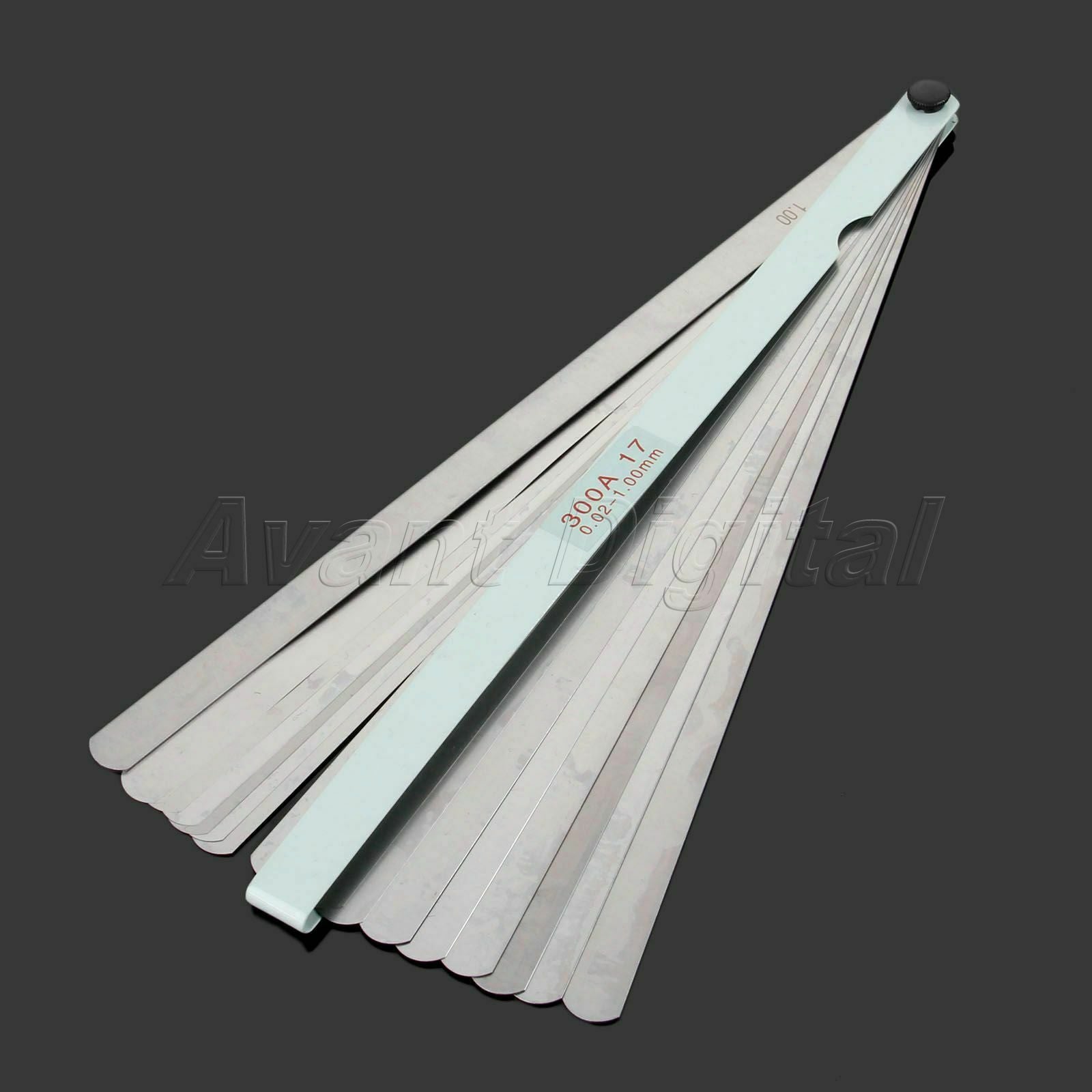 1x 300mm Long Feeler Gauge Carbon Steel 17 Blades Metric Gage Tool For Measuring