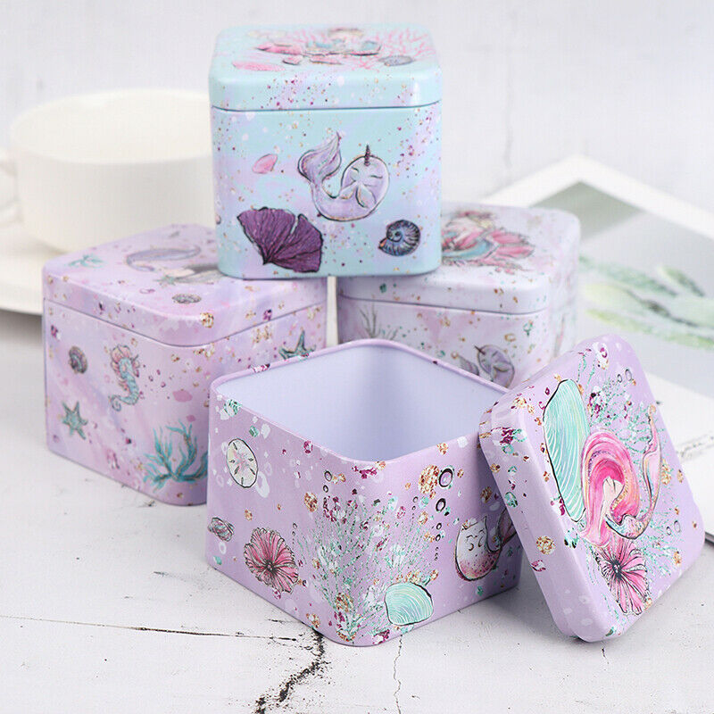 Mini Tin Box Gift Jewelry Cookie Candy Tea Storage Tinplate Box Organizer.l8