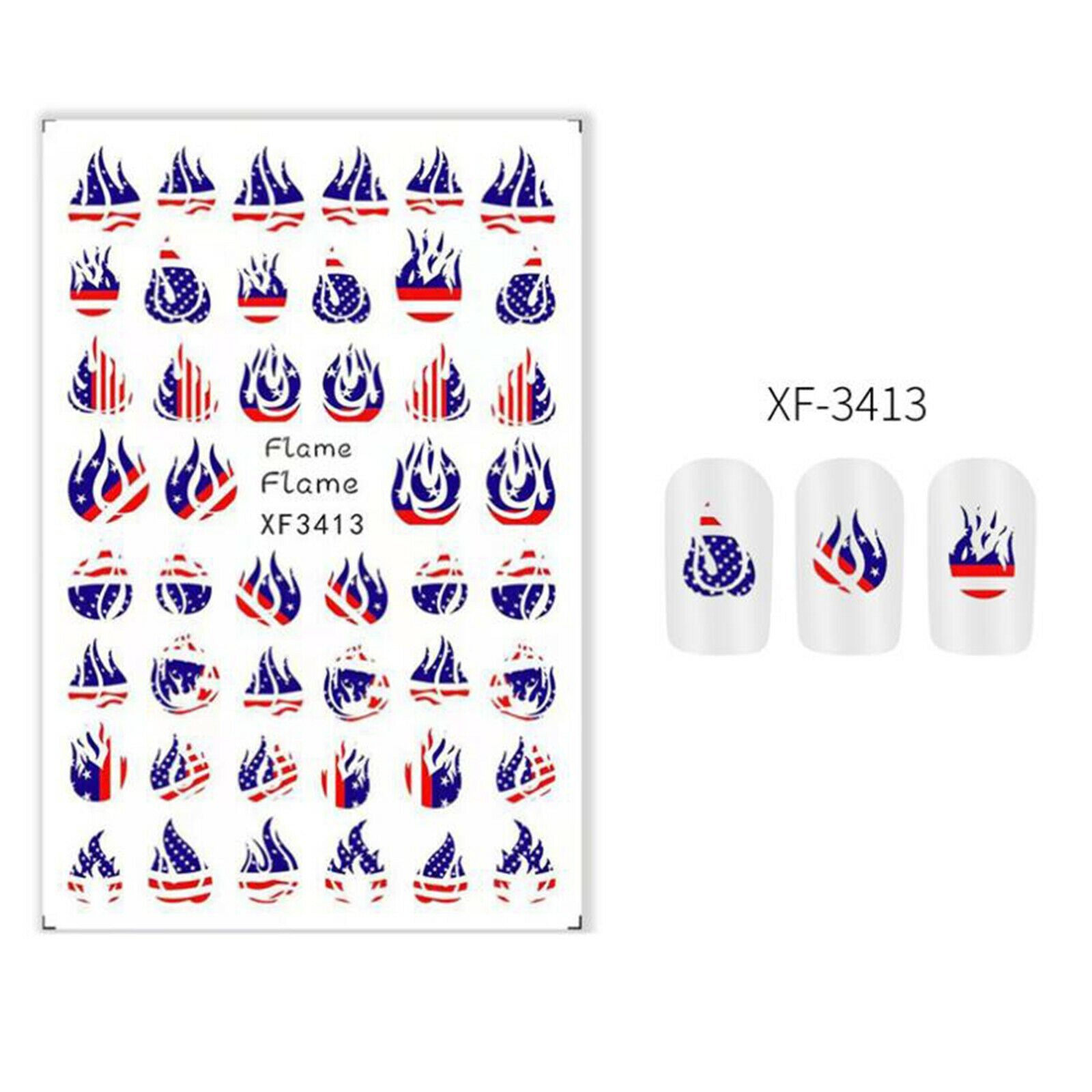 Girls Fingernails American Flag Nail Art Stickers Decals Manicure Supplies