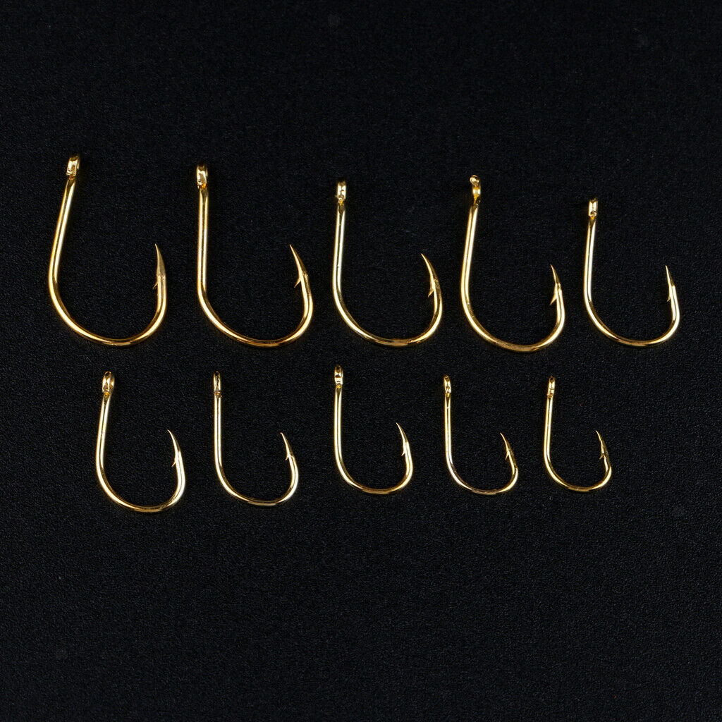 500pcs High Carbon Steel Fishing Hooks Offset Hook Barbed Fishing Hooks