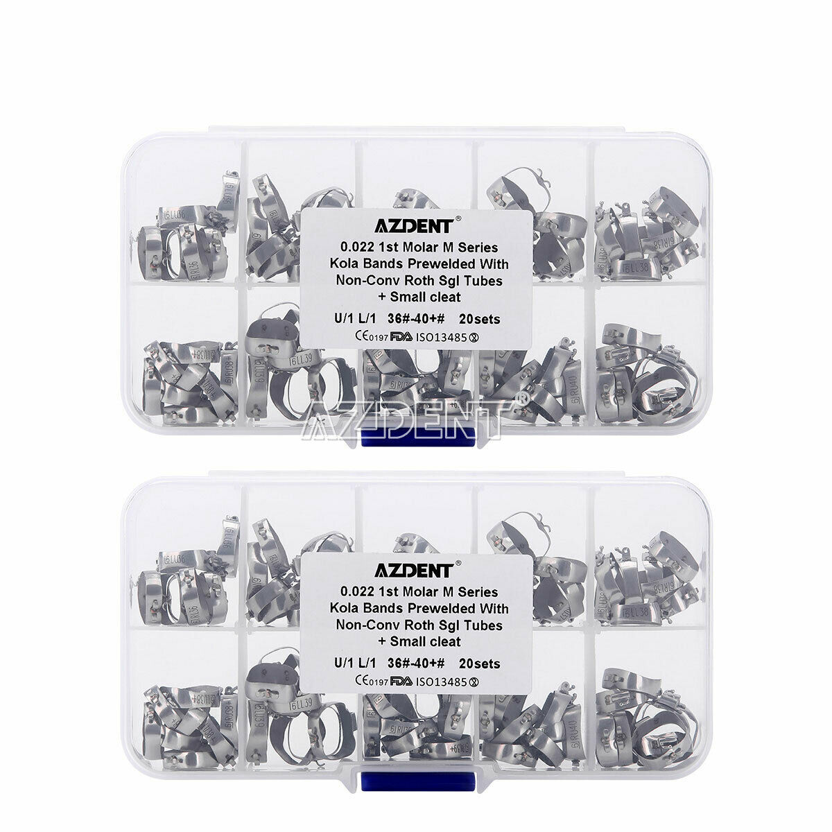 20 Set Dental Ortho 1st Molar M Bands&Buccal Tube Non-Conv Roth.022 36#-40+#