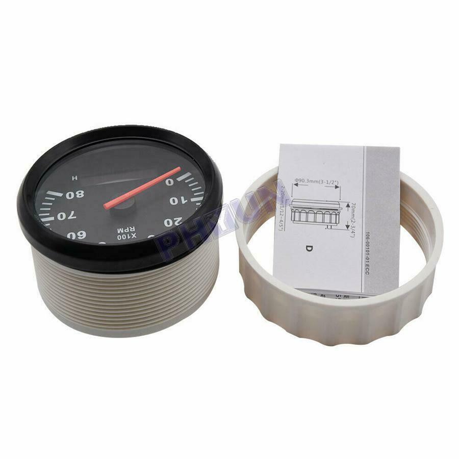 85mm Car Boat Tacho Gauge Meter Tachometer 0-8000 RPM Red LCD Display Waterproof