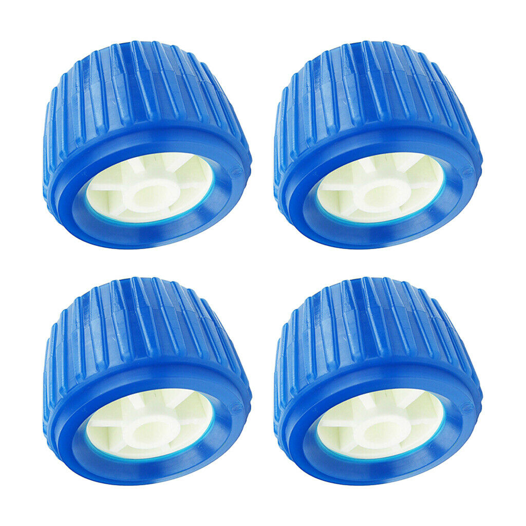 4 Pieces Boat Trailer Roller Ribbed Wobble Roller Plastic Kit 110x75x19mm