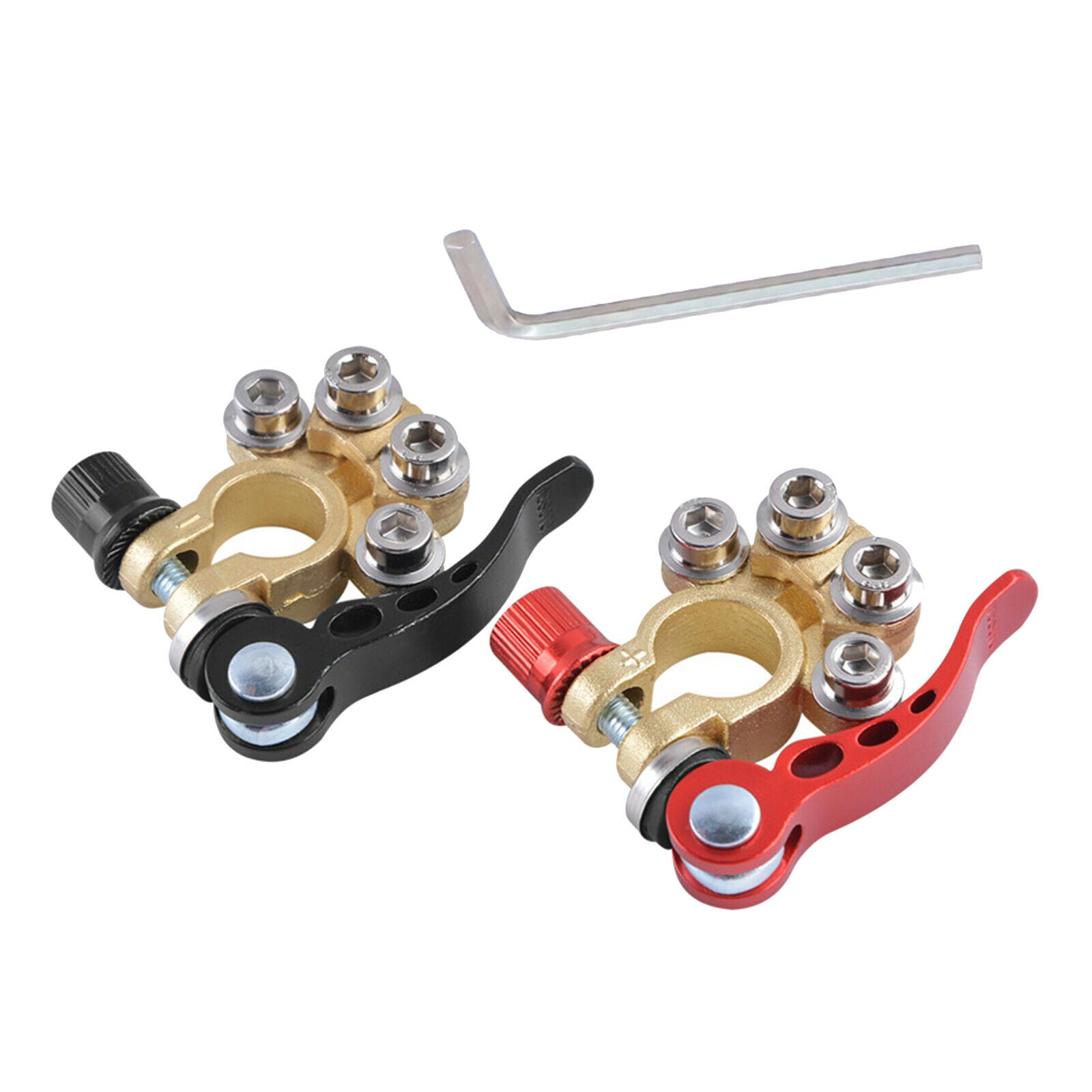 2PCS Boat Car Battery Terminal Shut-off Connectors Clamps Adjust Disconnect