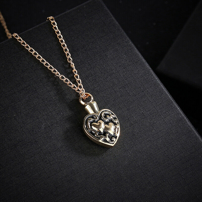 Stainless Steel Heart Urn Pendant Cremation Ashes Memory NecklaceJ gmO NL